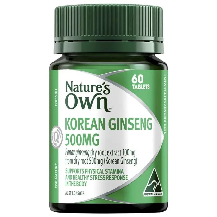 (PRE ORDER) Nature's Own Korean Ginseng 500mg 60 Tablets shelf life 2yrs